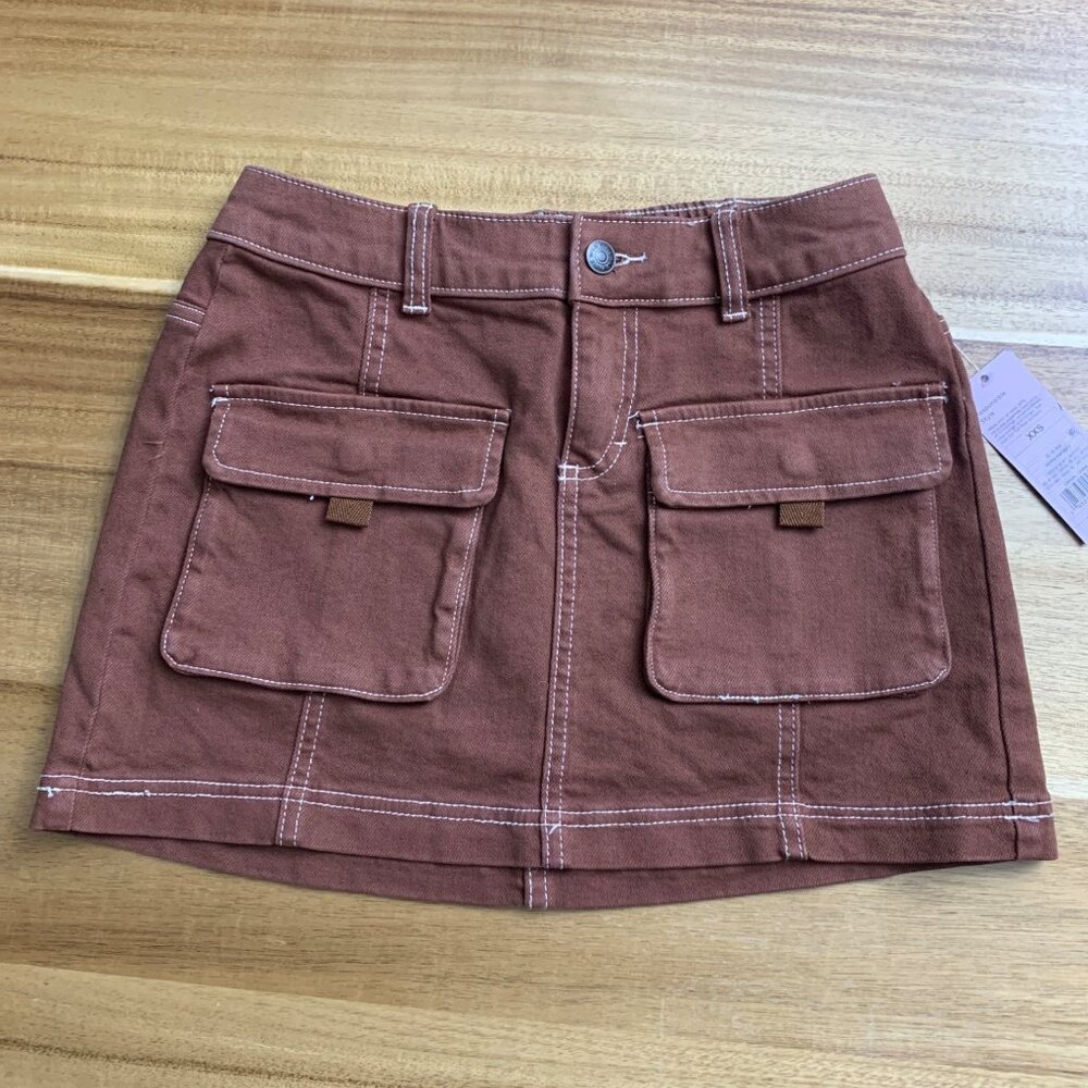 Wild Fable Womens Brown Mini Skirt With Pockets Size XXS - Picture 2 of 13